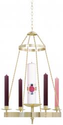  Hanging Two-Tone Advent Wreath - 25\" W 