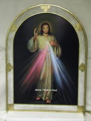  Divine Mercy Florentine Plaque w/White & Gold Border, \"Jesus, I Trust in You\" 
