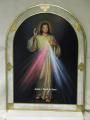  Divine Mercy Florentine Plaque w/White & Gold Border, "Jesus, I Trust in You" 