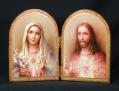  Sacred Heart & Immaculate Heart Florentine Diptych 