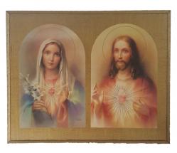  Sacred Heart & Immaculate Heart by Guiseppe Vicentini Florentine Plaque 