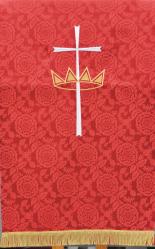  Tudor Rose or Ely Fabric Pulpit Hanging Only - Cross/Crown & Gold Fringe 