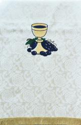  Tudor Rose or Ely Fabric Pulpit Hanging Only - Chalice/Grapes & Gold Fringe 