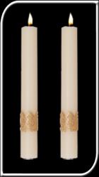  Ornamented Paschal Side Candles 1 1/2\" x 12\" 