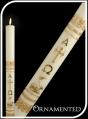 Ornamented 51% Beeswax Paschal Candle 4" x 48" 
