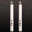  Ornamented Gold Leaf Detailed Paschal Candle #4 sp, 2-1/16 x 36 