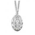  PEWTER MIRACULOUS MEDAL OVAL PENDANT 