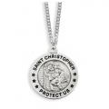  PEWTER ST. CHRISTOPHER ROUND PENDANT 