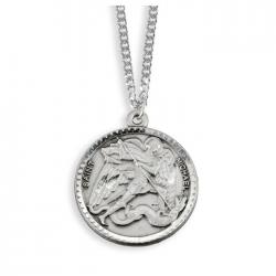  PEWTER ST. CHRISTOPHER OVAL PENDANT 