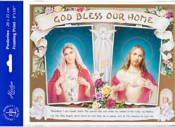  HOUSE BLESSING SACRED HEART OF JESUS-IMMACULATE HEART OF MARY PRINT (3 PC) 