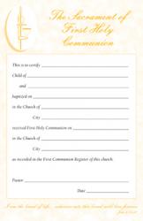  Communion Certificate Pad 