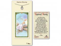  Baptism Medal w/Prayer Card 