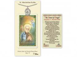  St. Maximilian Kolbe Prayer Card w/Medal 
