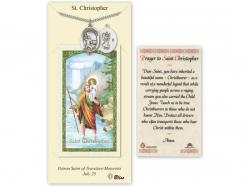  St. Christopher/Football Medal w/Prayer Card 