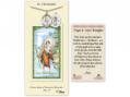  St. Christopher/Wrestling Prayer Card w/Medal 