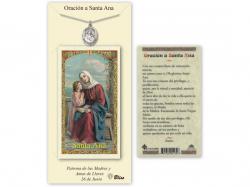  Santa Ana Prayer Card w/Medal 