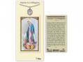  Virgen Milagrosa Prayer Card w/Medal 