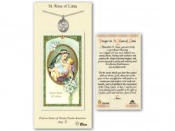  St. Rose of Lima Prayer Card w/Medal 