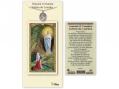  Virgen del Lourdes Prayer Card w/Medal 