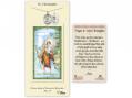  St. Christopher/Track & Field Prayer Card w/Pewter Medal 