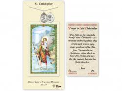  St. Christopher/Track & Field Prayer Card w/Pewter Medal 