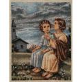  Child Jesus and Friend Banner/Tapestry 
