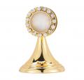  GOLD PLATED RELIQUARY WITH AUSTRIAN CRYSTAL BORDER 