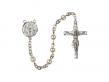  First Communion Rosary w/Faux Pearl Beads 