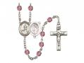  St. Sebastian/Track & Field Centre w/Fire Polished Bead Rosary in 12 Colors 