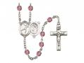  St. Sebastian/Figure Skating Centre w/Fire Polished Bead Rosary in 12 Colors 