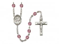  St. Gabriel Possenti Centre w/Fire Polished Bead Rosary in 12 Colors 