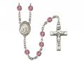  St. Louis Marie de Montfort Centre w/Fire Polished Bead Rosary in 12 Colors 