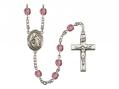  St. Raymond of Penafort Centre w/Fire Polished Bead Rosary in 12 Colors 