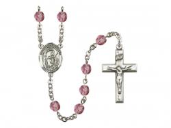  St. Paul the Hermit Centre w/Fire Polished Bead Rosary in 12 Colors 