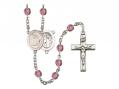  St. Sebastian/Gymnastics Centre w/Fire Polished Bead Rosary in 12 Colors 