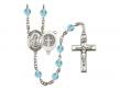  St. Benedict Centre w/Fire Polished Bead Rosary in 12 Colors 