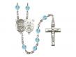  St. George/Air Force Centre w/Fire Polished Bead Rosary in 12 Colors 