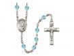  St. Jason Centre w/Fire Polished Bead Rosary in 12 Colors 