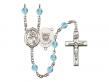  St. Joan of Arc/Coast Guard Centre w/Fire Polished Bead Rosary in 12 Colors 