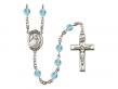  St. Thomas the Apostle Centre w/Fire Polished Bead Rosary in 12 Colors 