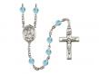  St. Walburga Centre w/Fire Polished Bead Rosary in 12 Colors 