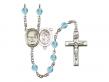  St. Sebastian/Fishing Centre w/Fire Polished Bead Rosary in 12 Colors 