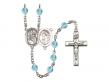 St. Sebastian/Motorcycle Centre w/Fire Polished Bead Rosary in 12 Colors 