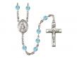  St. Augustine of Hippo Centre w/Fire Polished Bead Rosary in 12 Colors 