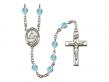  St. Catherine of Sweden Centre w/Fire Polished Bead Rosary in 12 Colors 