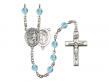  St. Sebastian/Karate Centre w/Fire Polished Bead Rosary in 12 Colors 