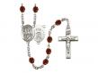  St. George/Air Force Centre w/Fire Polished Bead Rosary in 12 Colors 
