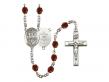  St. George/Army Centre w/Fire Polished Bead Rosary in 12 Colors 