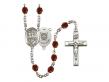  St. George/Coast Guard Centre w/Fire Polished Bead Rosary in 12 Colors 