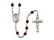  St. Joan of Arc Centre w/Fire Polished Bead Rosary in 12 Colors 